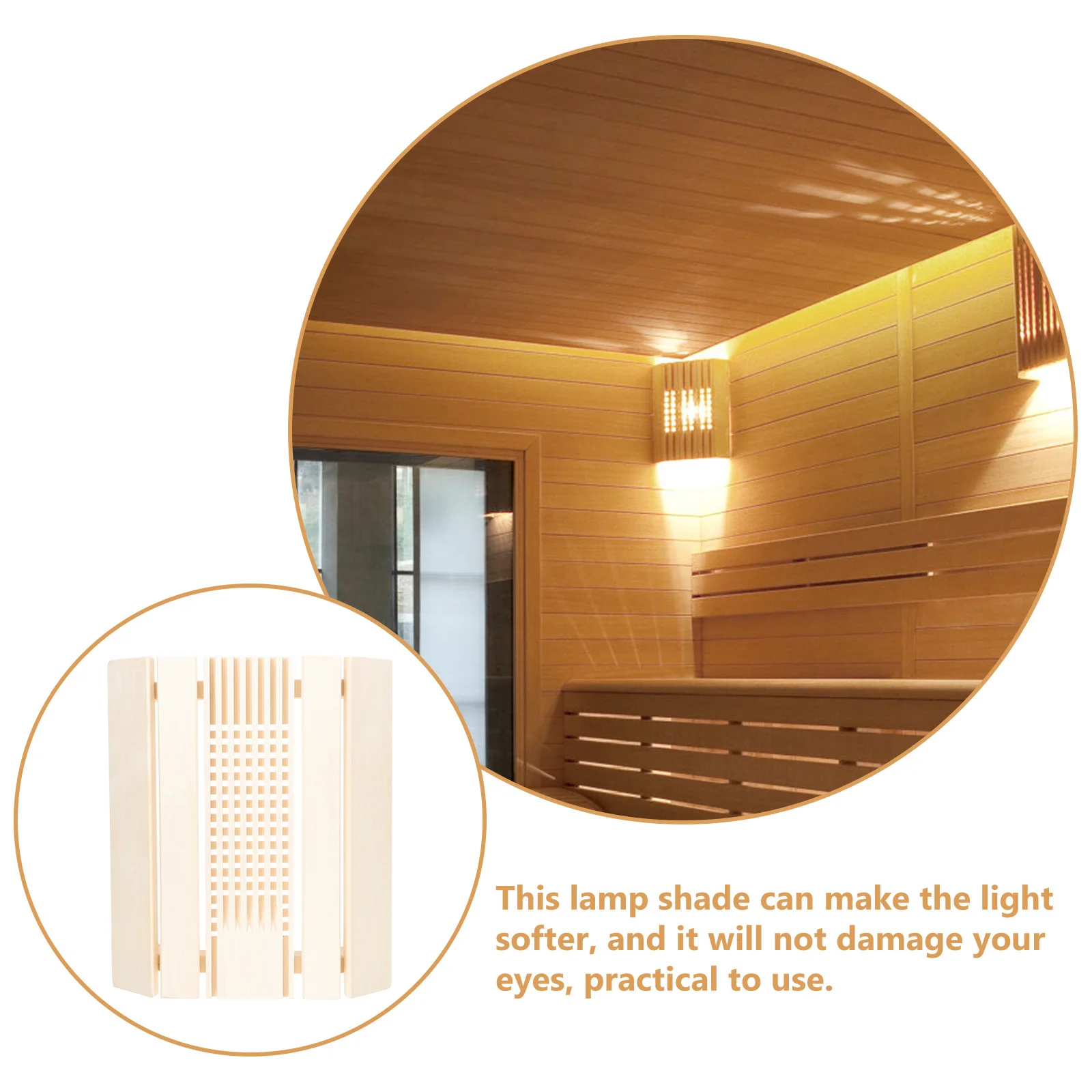 

Sauna Room Lamp Shade Explosion-Proof Decorative Wooden Light Cover Lamp Accessory for Sauna Lampshade for Home