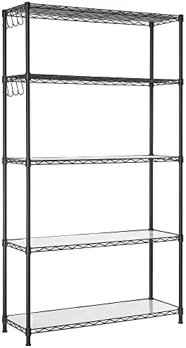 

Garage Shelving, 6-Tier Wire Shelving Unit, Kitchen Rack with Adjustable Shelves, Liners, 8 Hooks, Total Max. Load 528 lb, for