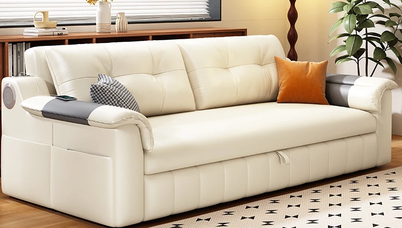 Multi-functional sofa bed, small apartment, living room, two-seater sofa