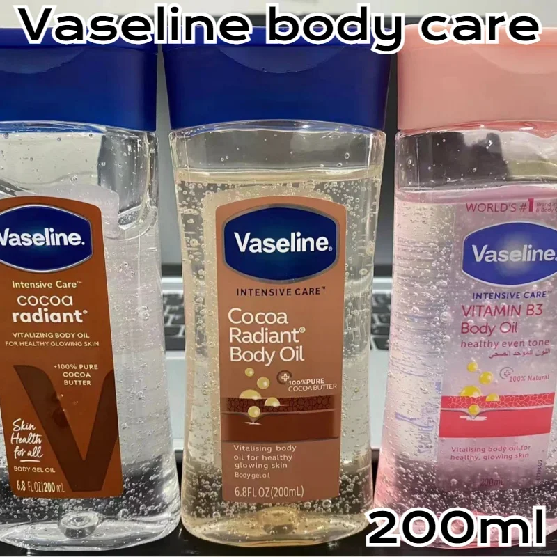 Vaseline Body Oil, Brightens Skin Tone, Improves Dry and Flaky Skin, Nourishes and Moisturizes Body Gel Oil, 200ml