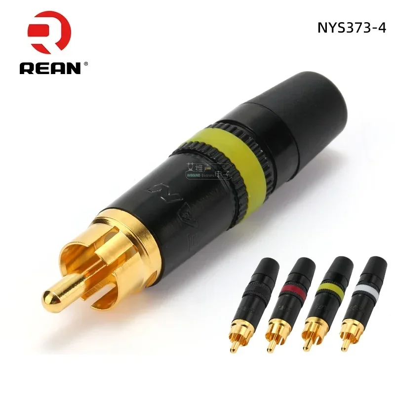 REAN NYS373-0/2/4/9 Black/Red/Yellow/White Gold plated RCA lotus Female plug connector Audio Video AV