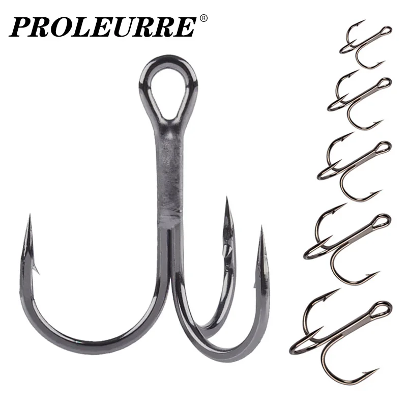 20pcs/Lot Overturned Treble Hook High Carbon Steel Black Fishing Hook 2/4/6/8/10/12# For Lure Triple Hooks Pesca Fishing Tackle