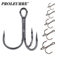 20pcs/Lot Overturned Treble Hook High Carbon Steel Black Fishing Hook 2/4/6/8/10/12# For Lure Triple Hooks Pesca Fishing Tackle