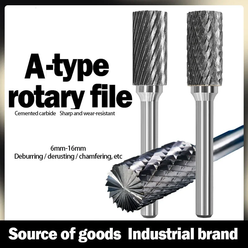 Cabezal de molienda de acero de tungsteno, Lima rotativa de carburo, cortador de fresado de una sola y doble ranura, herramienta de molienda y