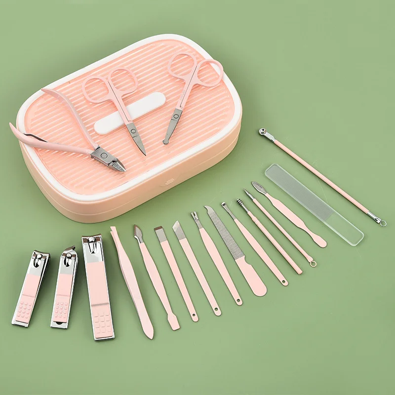 High quality 18-piece set A professional stainless steel nail clipper travel decoration package Nail and foot personal care tool
