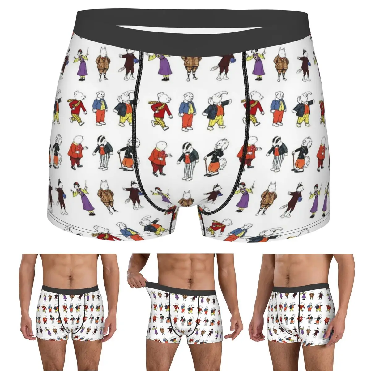 

Boxer Underpants Shorts Rupert Bear And Friends Panties Men Comfortable Underwear for Homme Man Boyfriend Gifts