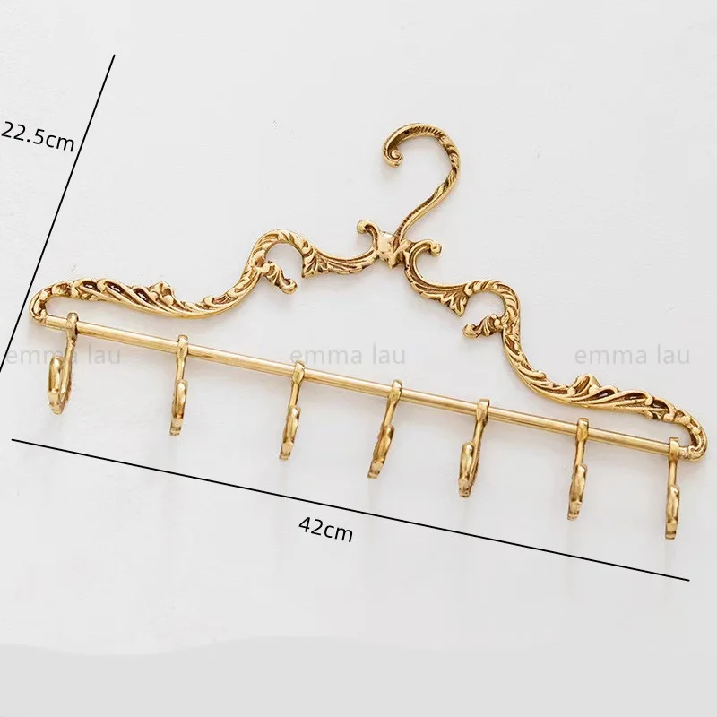 Palace Clothes Hanger Gold Solid Brass Wardrobe Hangers Strong Clothes Coat Hangers Decoration Metal Rack