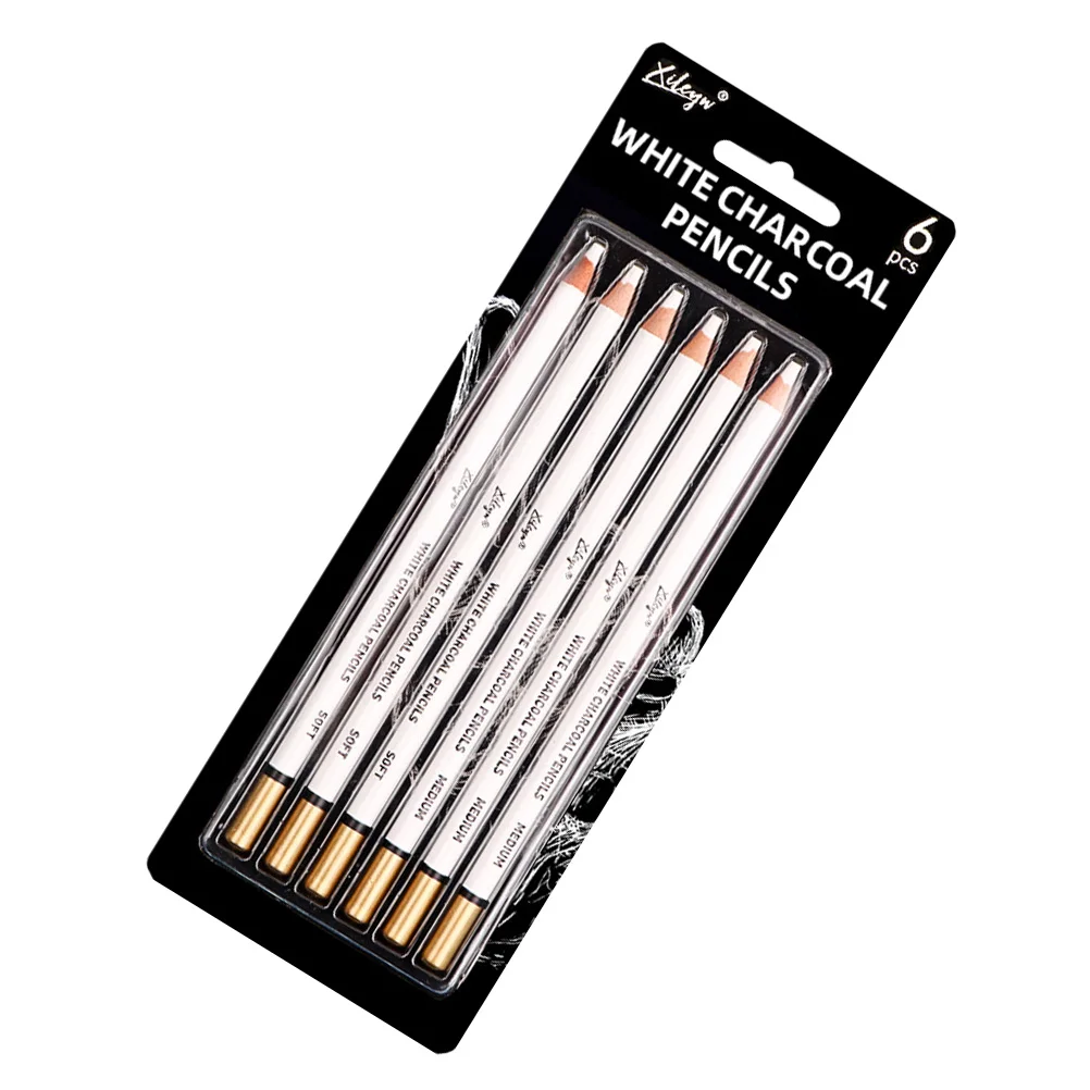 

6 Pcs Sketch Pencil Highlight Charcoal Wooden Drawing Pencils for Sketching Highlighter Graphite