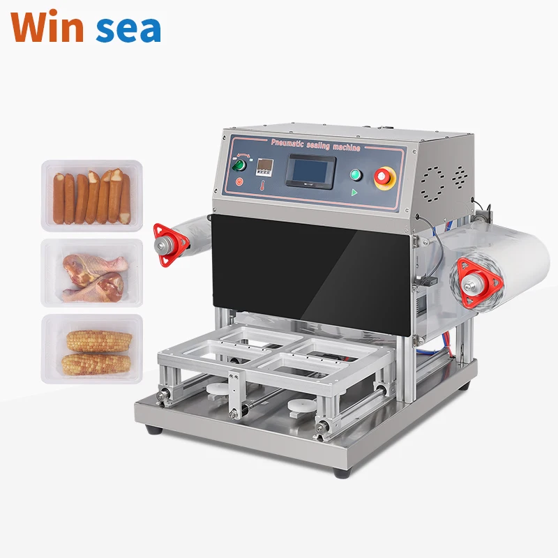 

Tabletop Plastic Tray Sealing Machine Packaging Pneumatic Sealing Machine for Home Hotel Restaurant