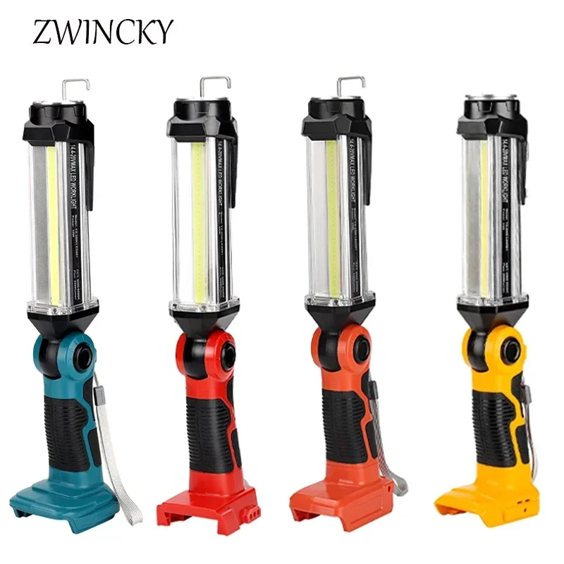 LED Work Light For Makita/Bosch/Dewalt/Milwaukee/Black&Decker/Craftsman/Ryobi 14.4V-18V Lithium Battery 2000LM USB Flashlight