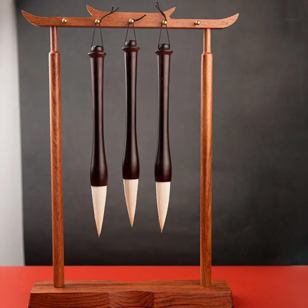 

Large Size Chinese Couplets Calligraphy Brush with Lanyard Solid Wood Pen Holder Woolen Hair Brush Pen Hopper-shaped