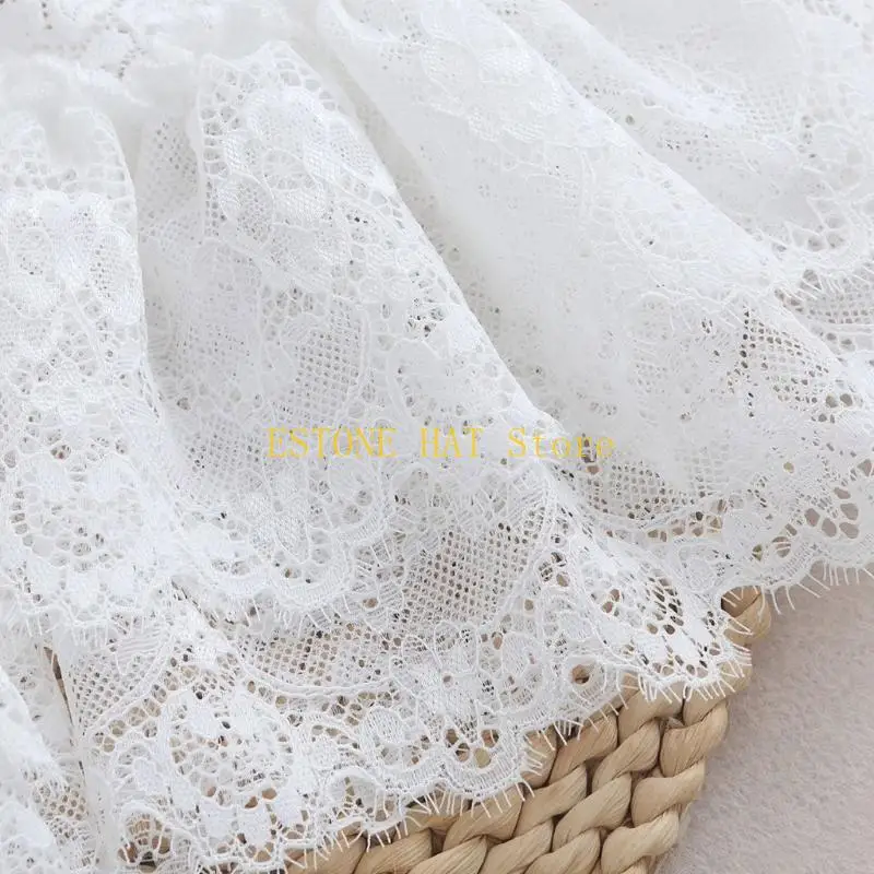 49MF Detachable White Lace Arm Covers Cuffs Sleeves for Women Embroidered Sleeve Trim Pair for Office Gatherings and Daily