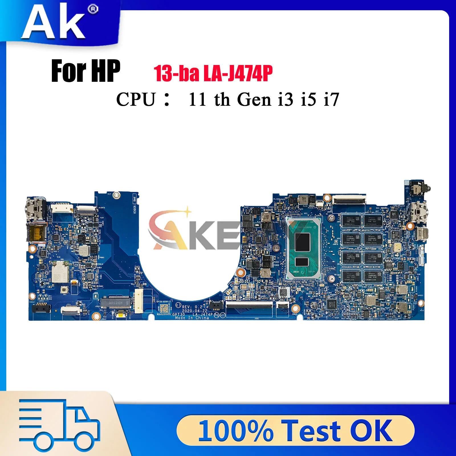 

LA-J474P для ноутбука HP Envy 13-BA, материнская плата M20695-601 M20697-601 с процессором i5 i7 11-го поколения, 8 ГБ 16 ГБ ОЗУ, 100% полностью протестировано