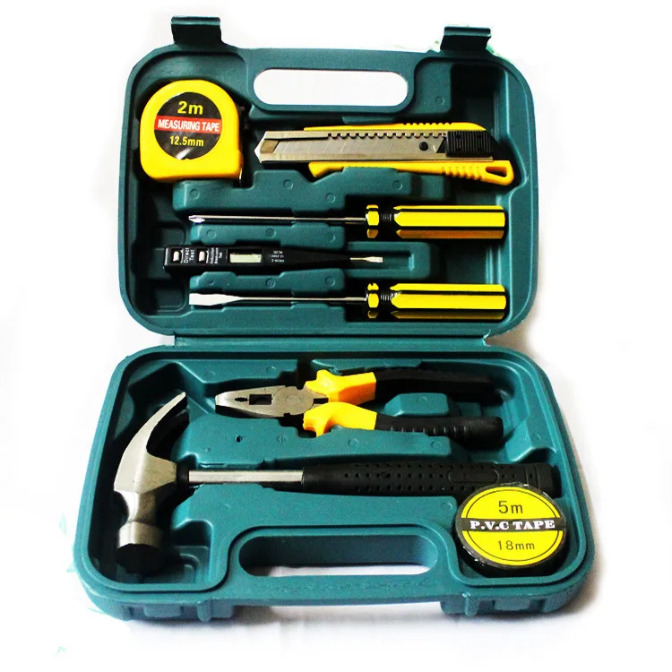 A type manual combination tool set Electric hardware tool with hammer car house tool box set 8009A