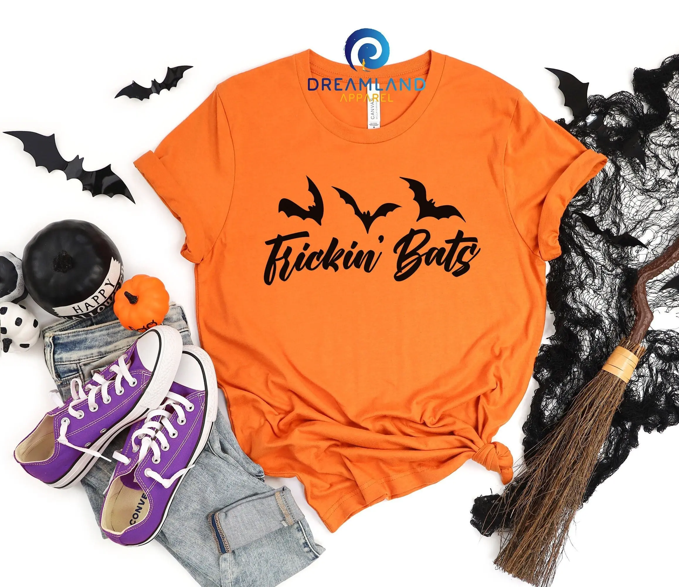 Fricking Bats T shirt Scary Halloween SweaT Spooky Pumpkin Horror Witch GhosT Fall Party