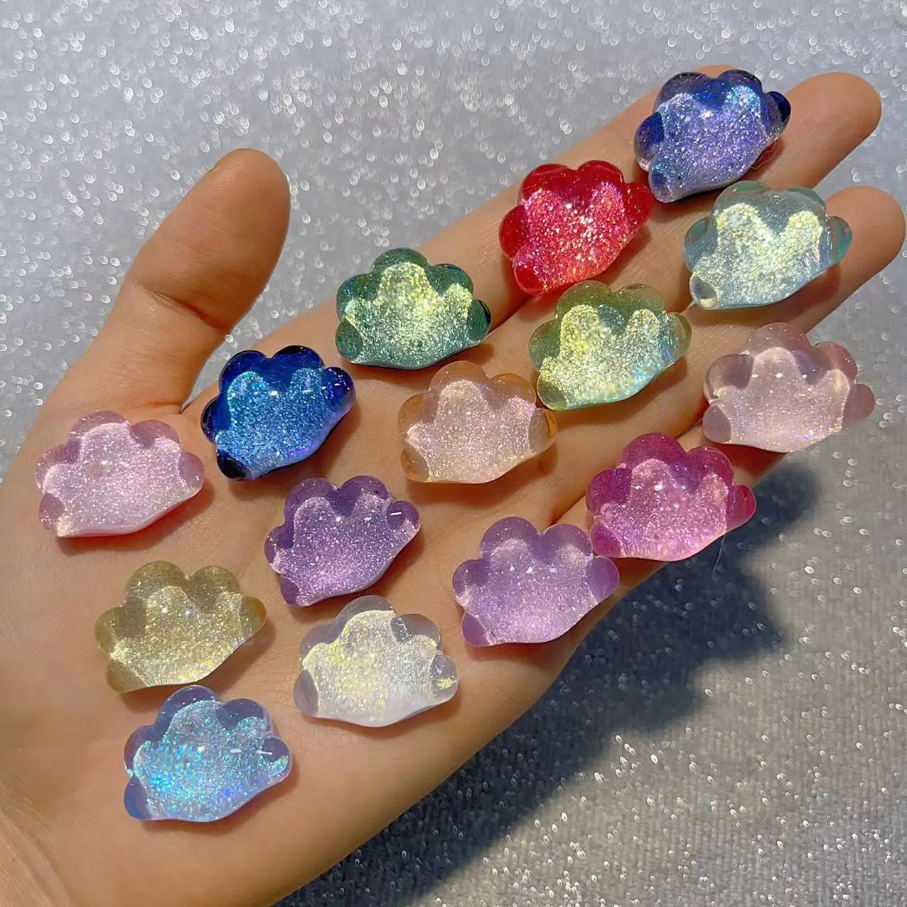 

24×19mm Auroras Clouds Accessories Firefly Luminous Handmade DIY Mobile Phone Shell Hairpin Storage Box Ornaments Sky Decoration