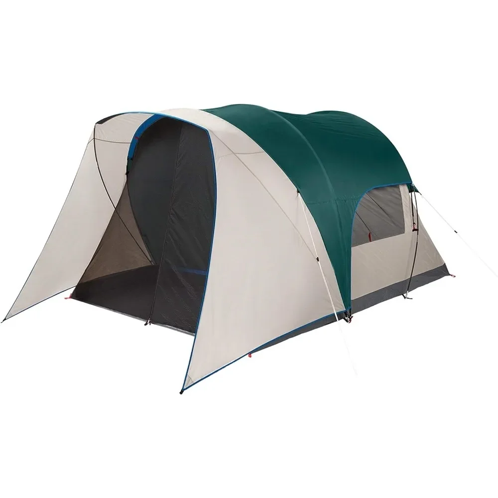 

Camping tent with shielded porch, 4/6 person windproof tent with enclosed shielded porch option, additional storage space