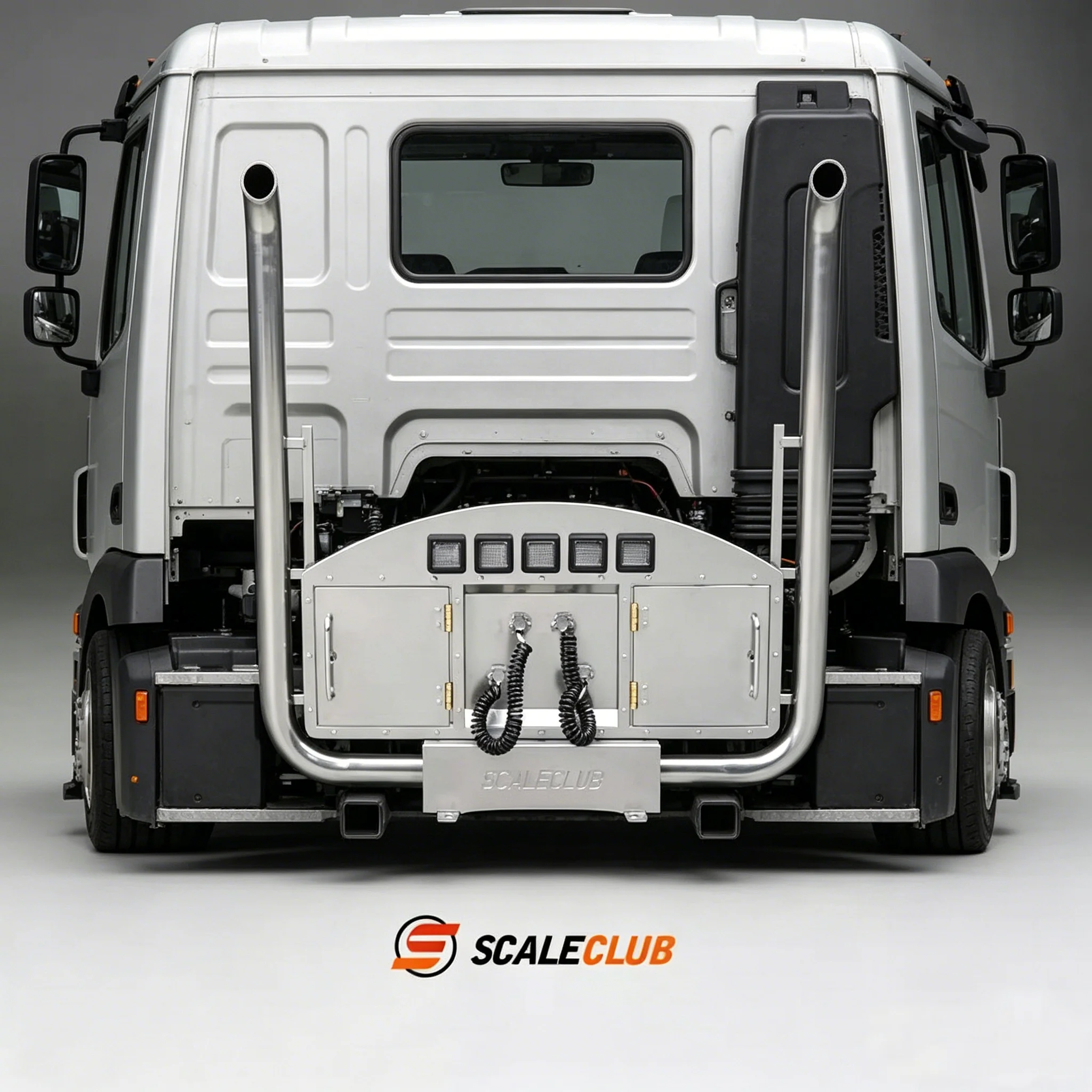 RC 1/14 Scaleclub Metal Exhaust with Lights for Tamiya Tractor Truck for SCANIA MAN VOLVO MAN Tripper Truck DIY Parts