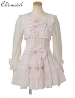 Japanese Liz Sweet Girls Cute Lolita Dress Lace Patchwork Long Sleeve Elegant Princess Dress 2025 New Slim-fit Lolita Dresses 5