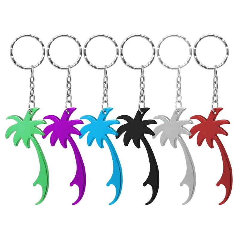 200Pcs/Lot Palm Tree Bottle Opener Keychain Aluminum Alloy Beer Bottle Opener Party Favors Wholesale