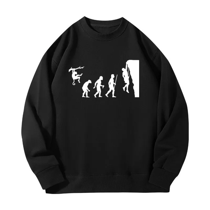 Evolution Rock Climbing Printed Sweatshirts For Men Women Pullover Long Sleeve Round Neck Sportswear Streetwear