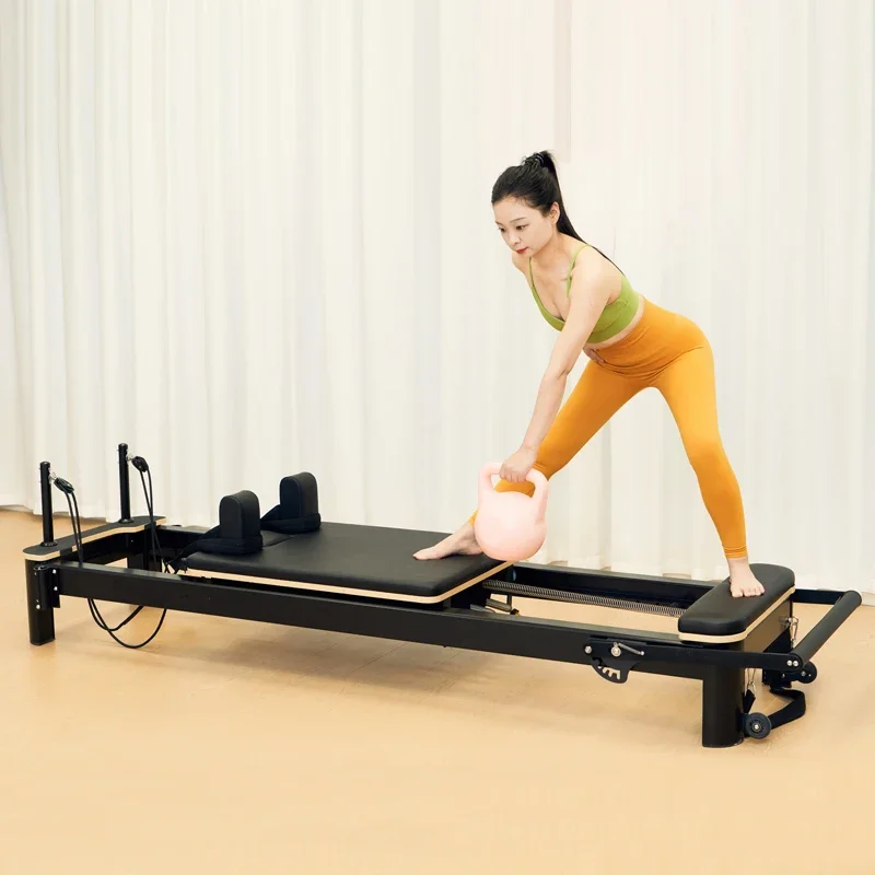 

portable commercial studio home black alloy machine aluminum pilates reformer