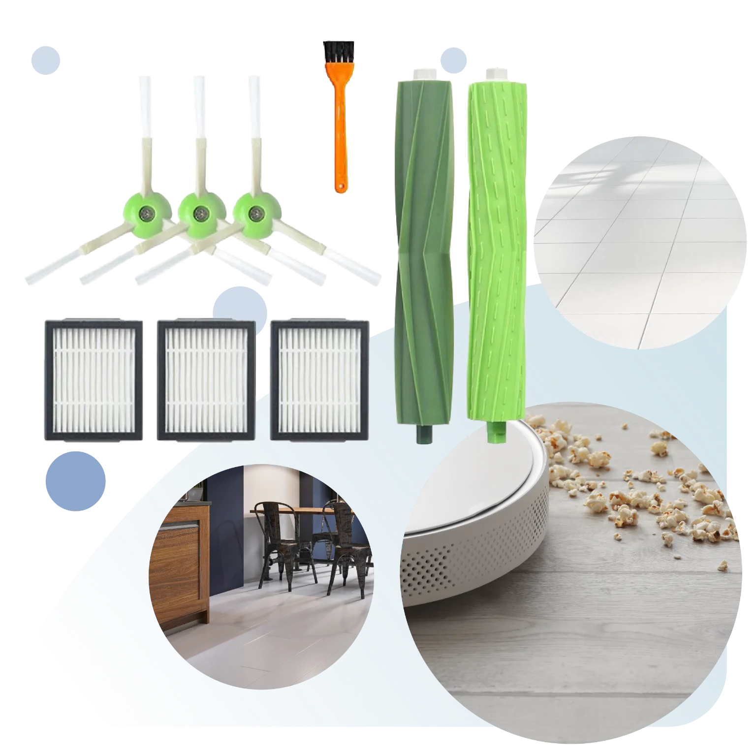 مجموعة فرش فلتر IRobot Roomba ، E5 ، E6 ، I7 ، I3 ، I4 ، I6 ، i8 ، J7 #2