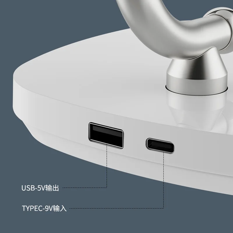 Lámpara de mesa de atmósfera inteligente LED, lámpara de mesa esférica cálida, USB, carga inalámbrica multifuncional, protección ocular