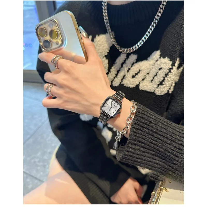 

Brand Women Black Watch Fashion Quartz Watch Adjustable Stainless Steel Strap Luxury Gift Ladies Wristwatches Relojes Para Mujer