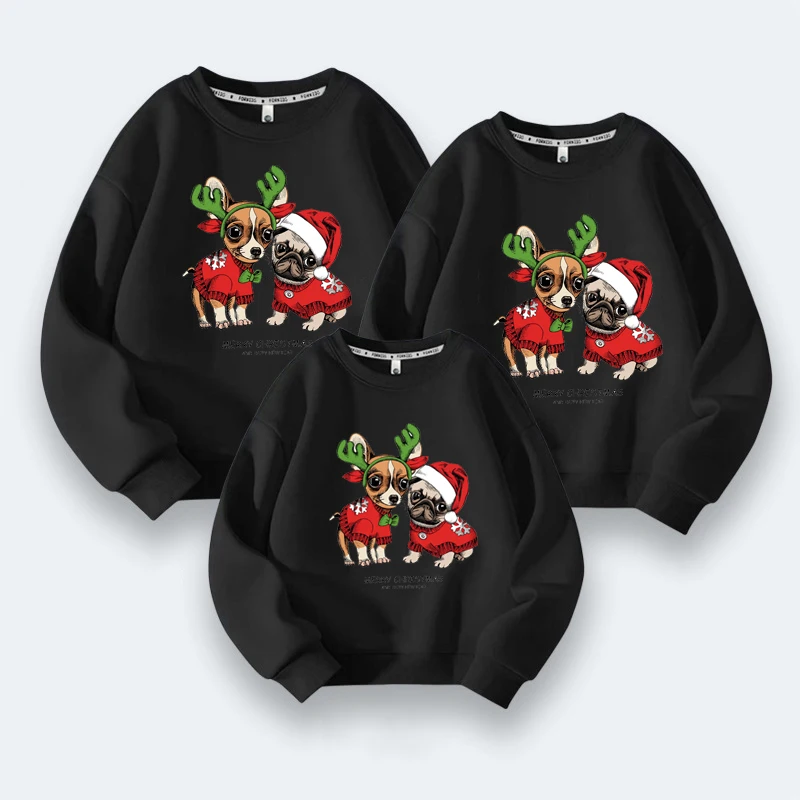 Christmas Family Sweater with Deer Jersey De Navidad Para To Da La Familia Mother and Daughter Matching Outfits Family Clothing