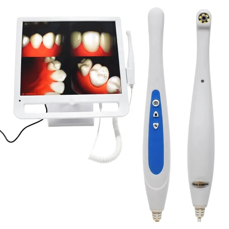 New Dental Integrated Intraoral cam era WIFI 17 Inch Lcd mo nitor 12 mp Usb With Bracket Oral Observation Instrument