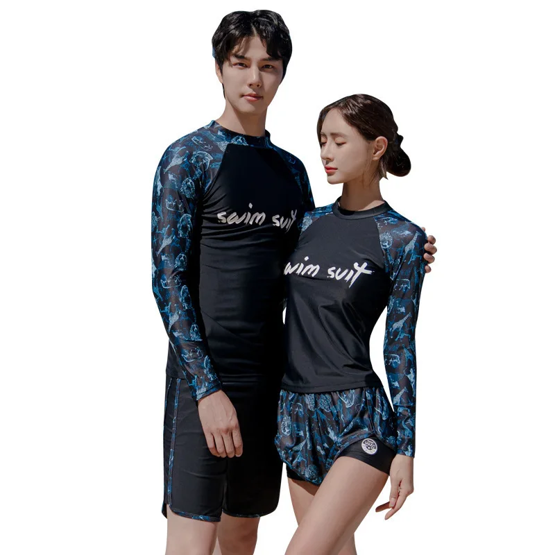 

Quick-Dry Men's Women's 2pcs/set Long Sleeve Rash Guard Compression Swim Shirt Shorts Tracksuit Sweatsuit