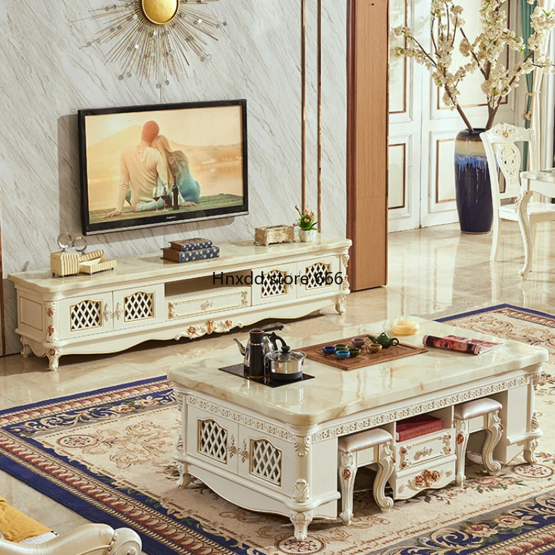 Mármore branco nórdico TV Cabinet, simples pé, armário moderno, gaveta de armazenamento, assentamento Stands, móveis, piso