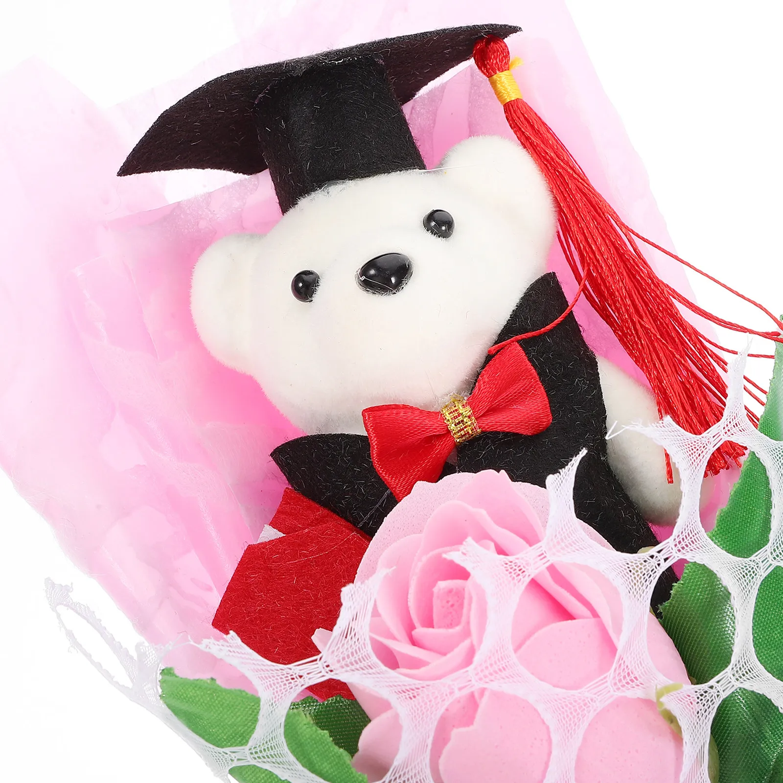 

Graduation Bear Bouquet Unique Gift Soft Stable Bear for Graduation Photo Props Long-Lasting Decoration and Blessing