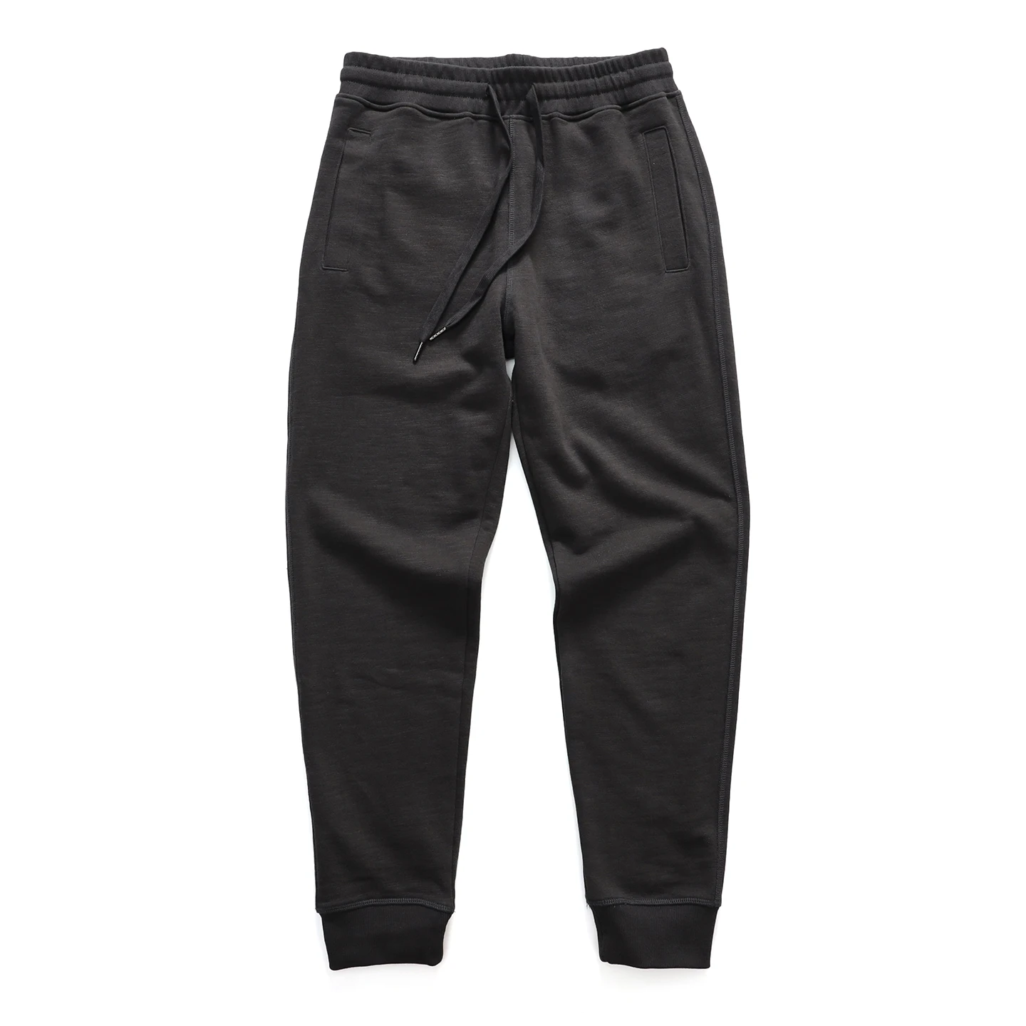 Retro Warm Fleece Casual Sweatpants Men's Autumn and Winter Pure Cotton Slim Fit Pants Elastic Waist Drawstring Pants