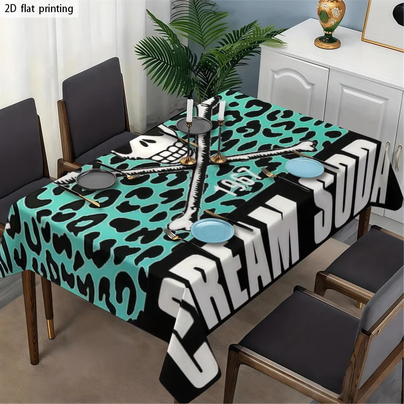 Tropical Print Tablecloth Waterproof Spillproof Sofa Cover for Dining Room Patio Outdoor Indoor Decor