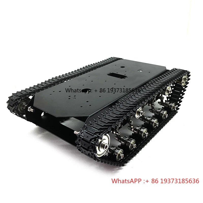 Chasis de Robot con orugas TS700, chasis de tanque de Robot, pista de Robot de Metal con disco de codificación de Motor sin controlador