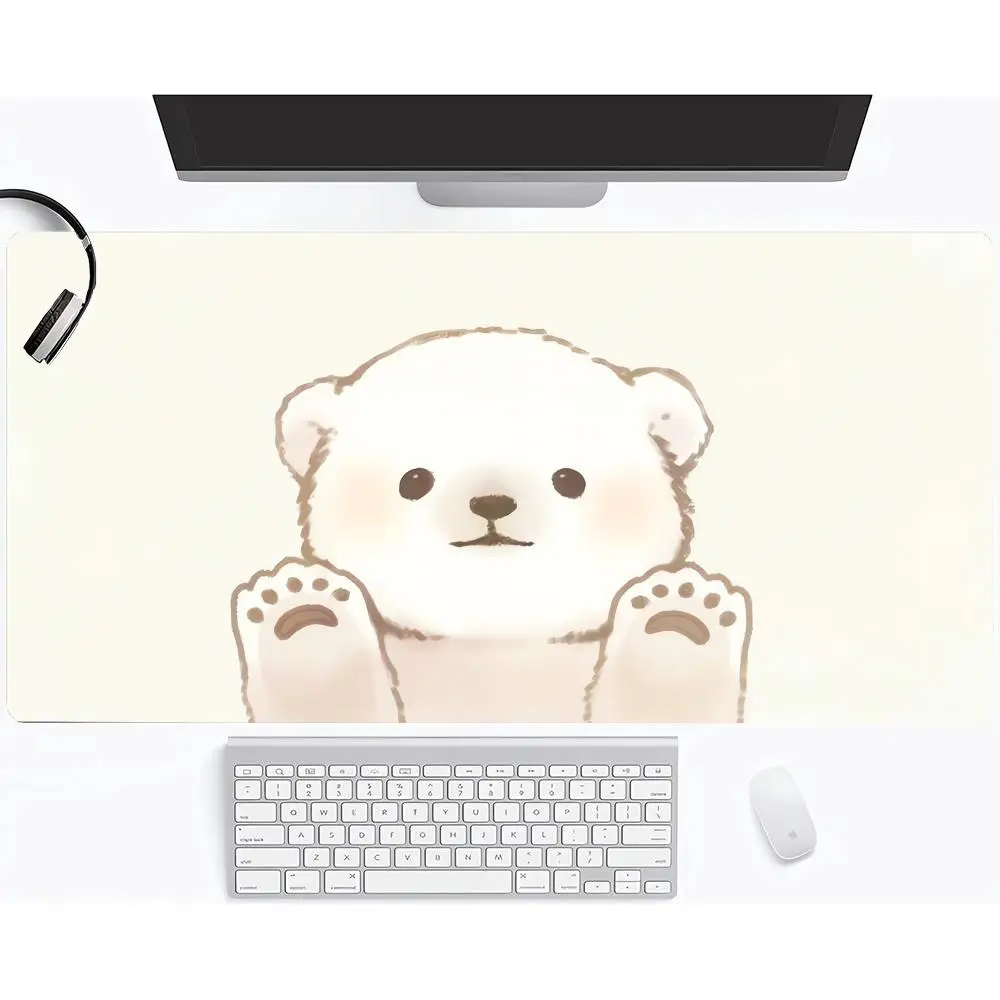 

Cute cartoon bear Mouse Pad Large Computer Office Game Table Mat XXL Rubber Non-slip Stitched Keyboard Mats Long Desk Pads