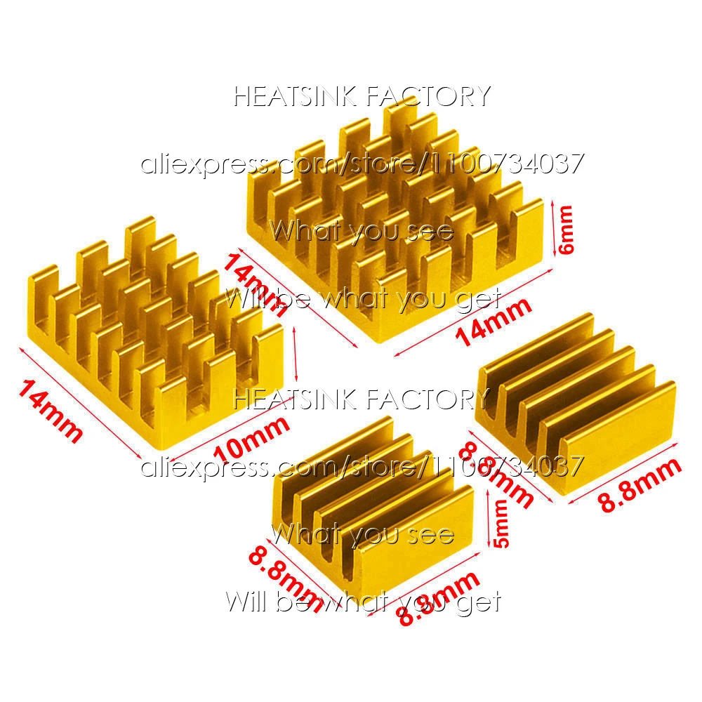 Imagem -06 - Kit com 100 Conjuntos de Radiadores de Alumínio com Almofada Térmica Dissipador de Calor e Refrigeração para Raspberry pi 400 Peças