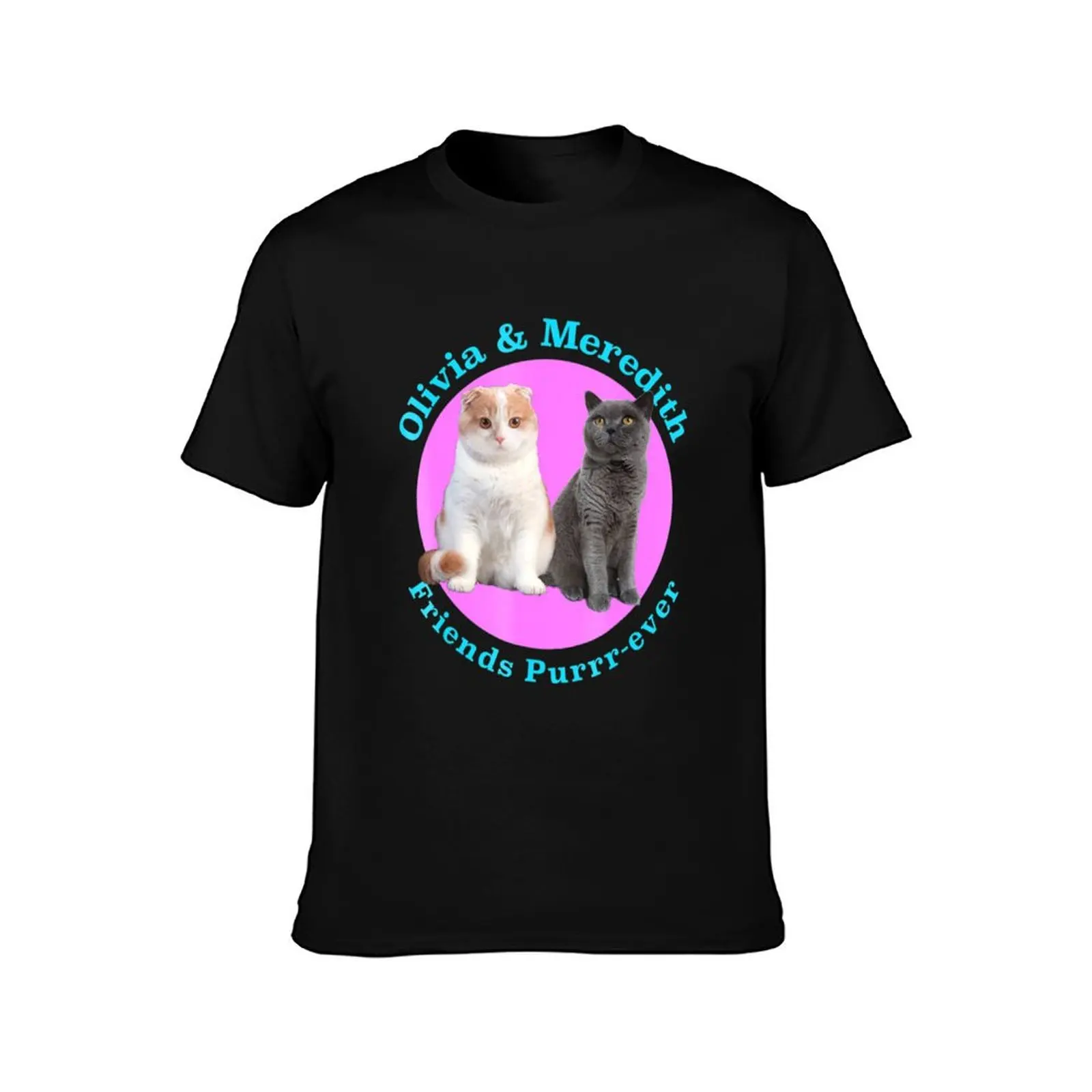 Olivia And Meredith Shirt Friends Purrr Ever Cat Tee T-Shirt Breathable Lightweight Summer Top T-Shirt