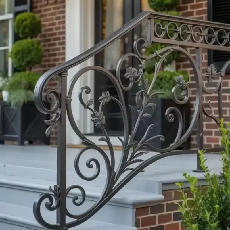 Prima Decorative Metal Railing Wrought Iron Balcony Railing for Villa Terrace Fence and Stair Protection