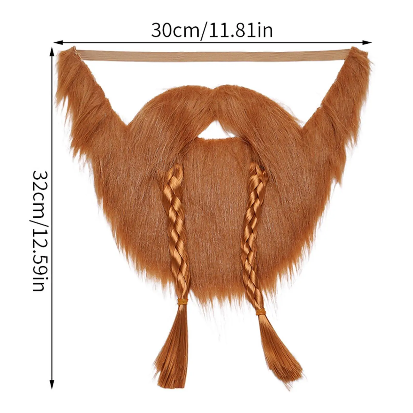 Geflochtener gefälschter Bart für Männer und Frauen, Bühnenaufführung, Urlaub, festliche Maskerade