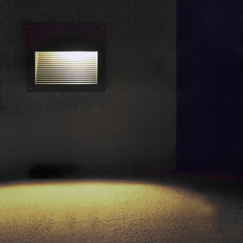 3W LED Outdoor Wall Light Fixture Recessed Lighting Stage Steps Stairs Lamp Corridor Waterproof Downlight + Junction Box