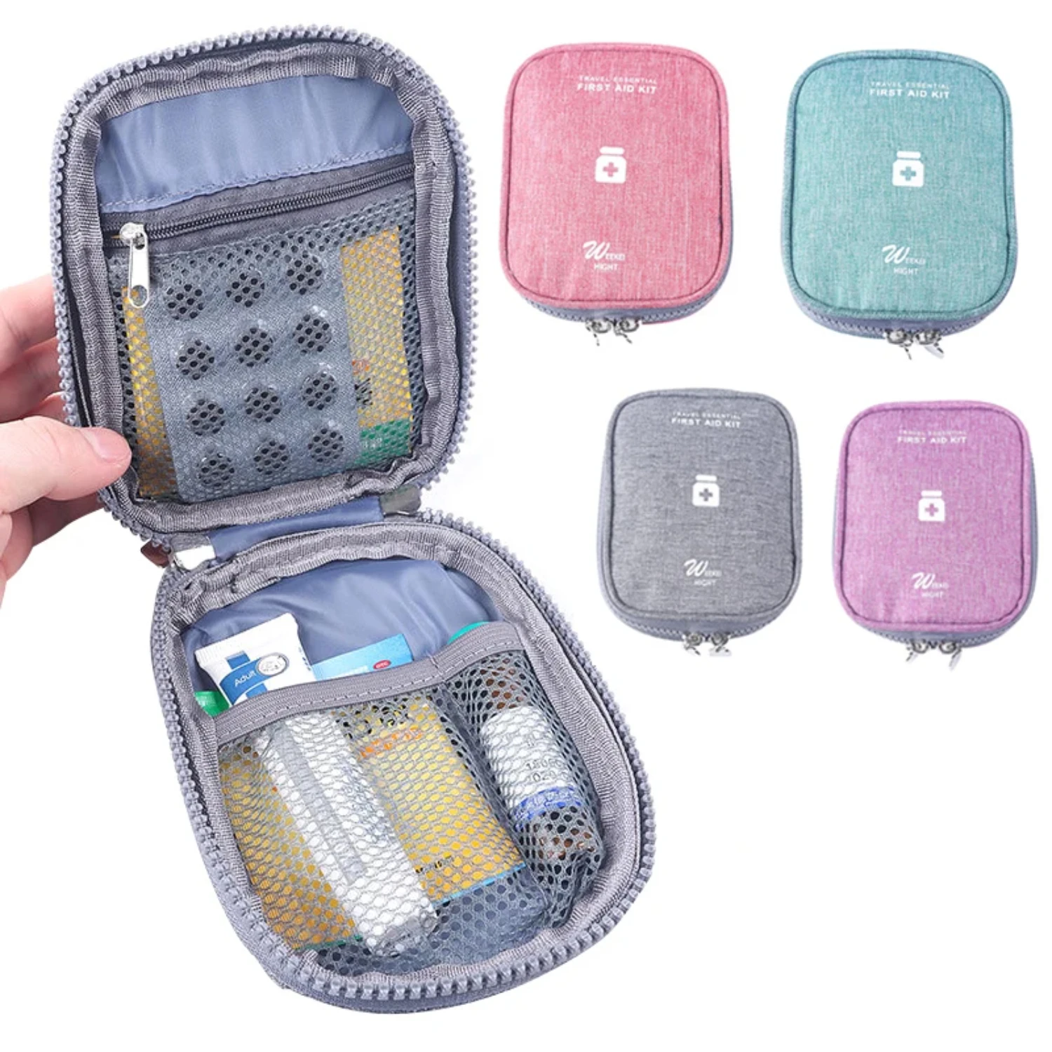 Compact Mini Portable Outdoor Camping Travel Emergency Survival First Aid Kit Medicine Bags Organizer Pill Case