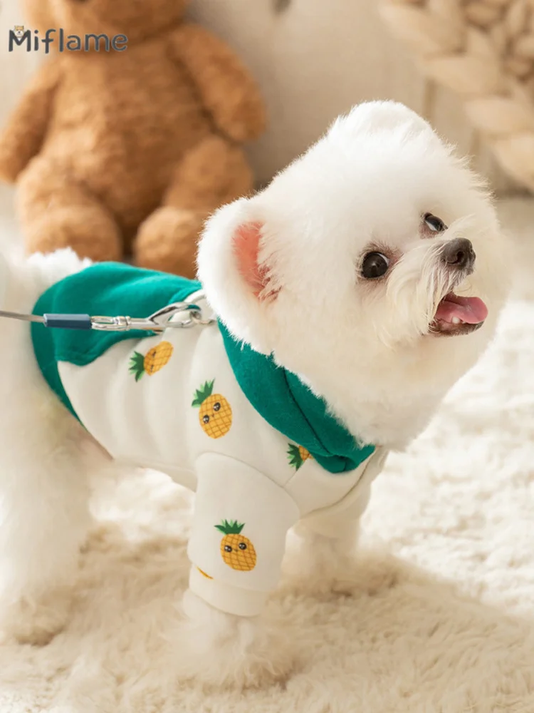 Miflame Towable Dogs Hoodies Full Printed Puppy Clothing Hooded Sweatshirt For Pets Chihuahua Bichon Cute Small Dogs Clothes