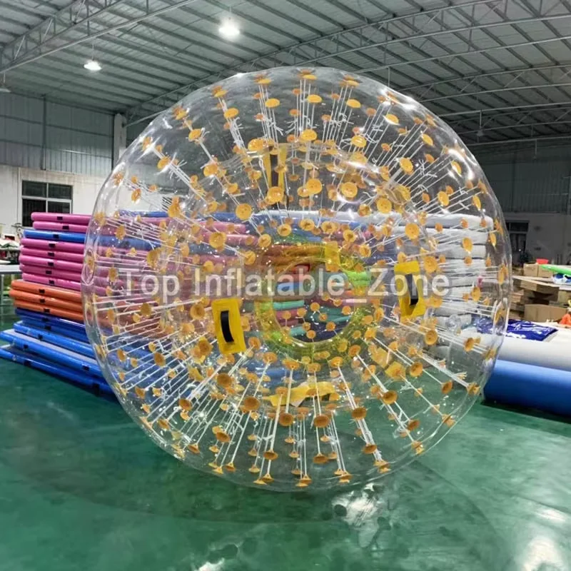 Boule de zorb débarcommerciale, boule de zorb pour la terre et l'eau, boule de zorb de hamster humain, diamètre de 3m