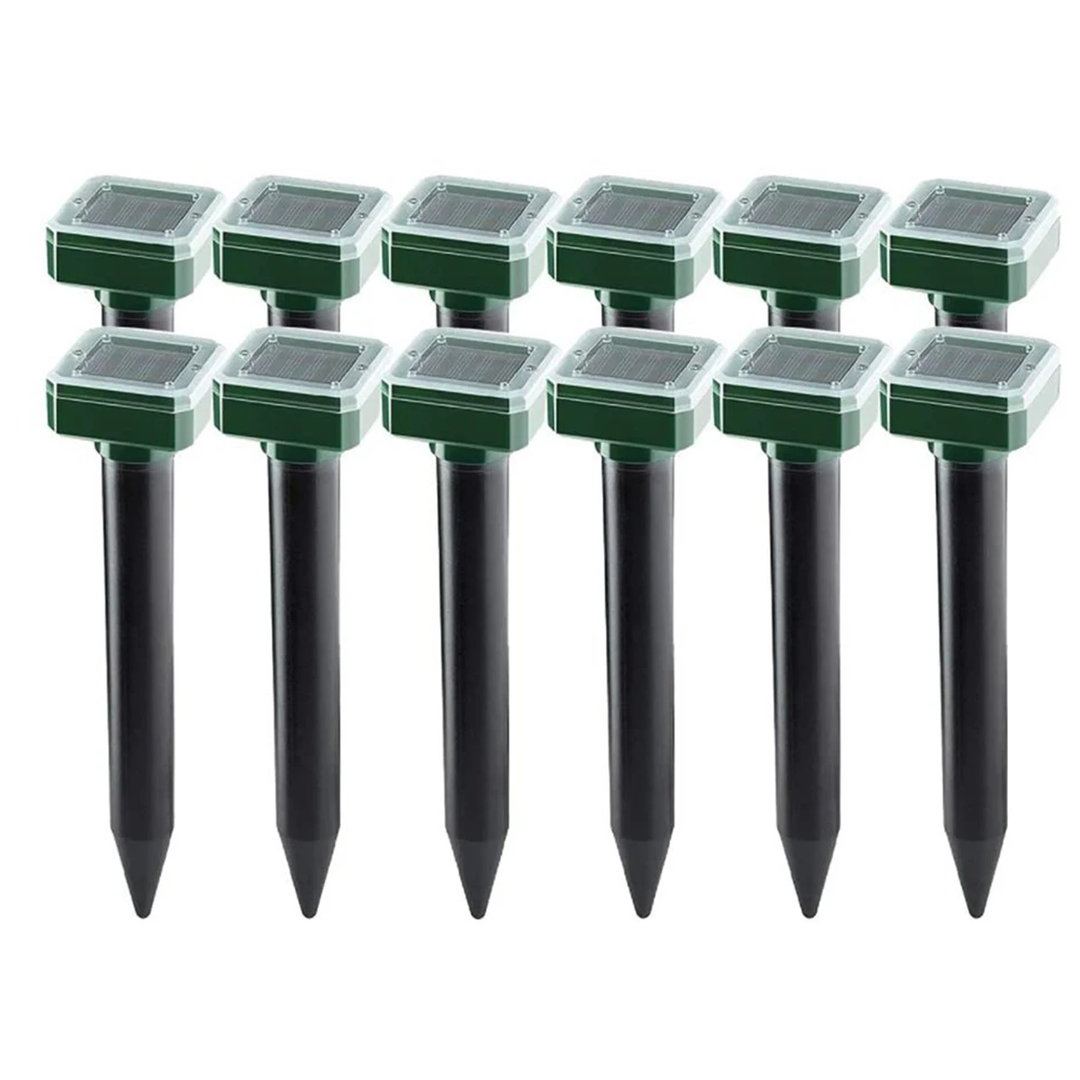 12 Packs Outdoor Solar Ultrasonic Vibration Repeller Snake Repeller Mole Electronic Snake Repeller for Garden Farm