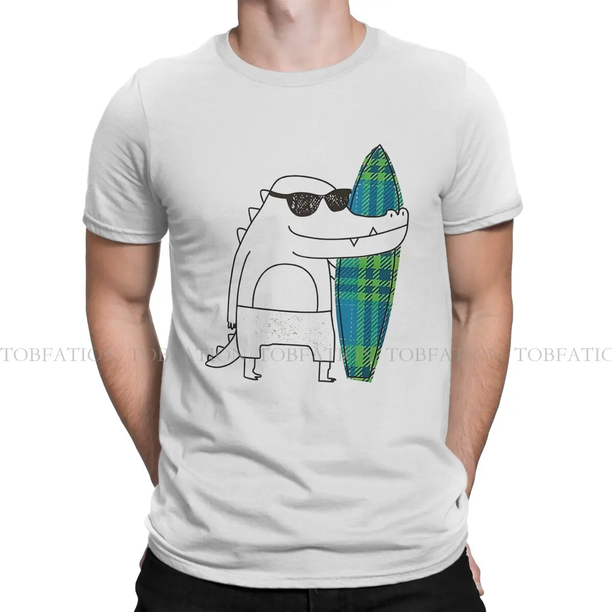 Surf Fashion TShirts Crocodile Wild Animal Male Graphic Pure Cotton T Shirt O Neck