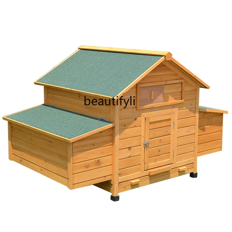 

Chicken Coop Chicken Shed Outdoor Solid Wood Rainproof and Sun Protection Anti-Corrosion Main House Garden Outdoor