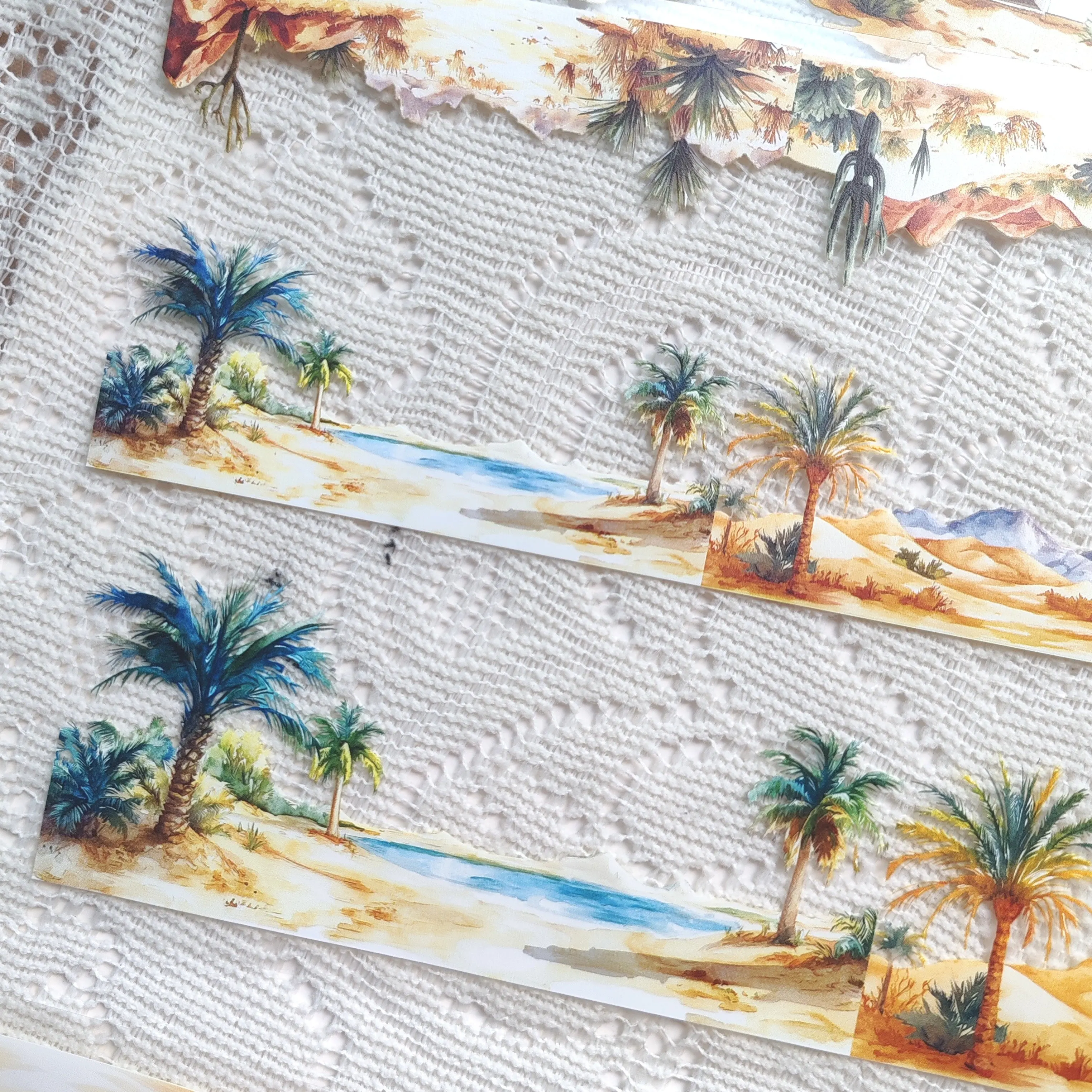 Pet Tape Journal Desert Oasis Collage Decoration Card Collage Decoration